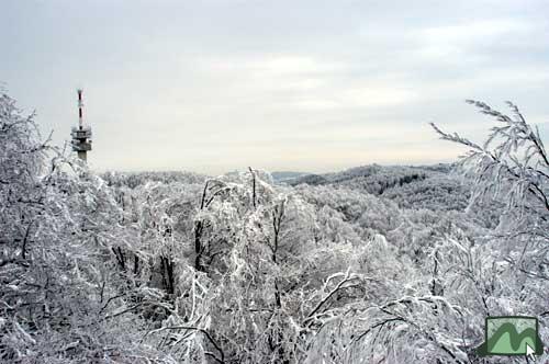 Panoráma nyugat felé a Péter-hegyese kilátóból - 2004.02.26.